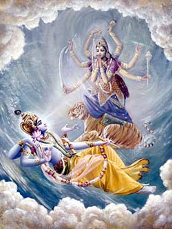 Maha-Vishnu with Durga